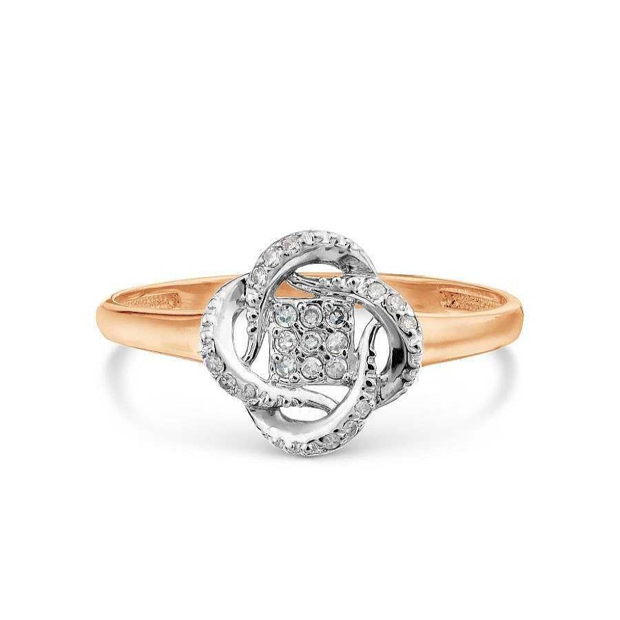 Ringe Zolotoy | Damen Ring 585 Rotgold Brillanten Bicolor