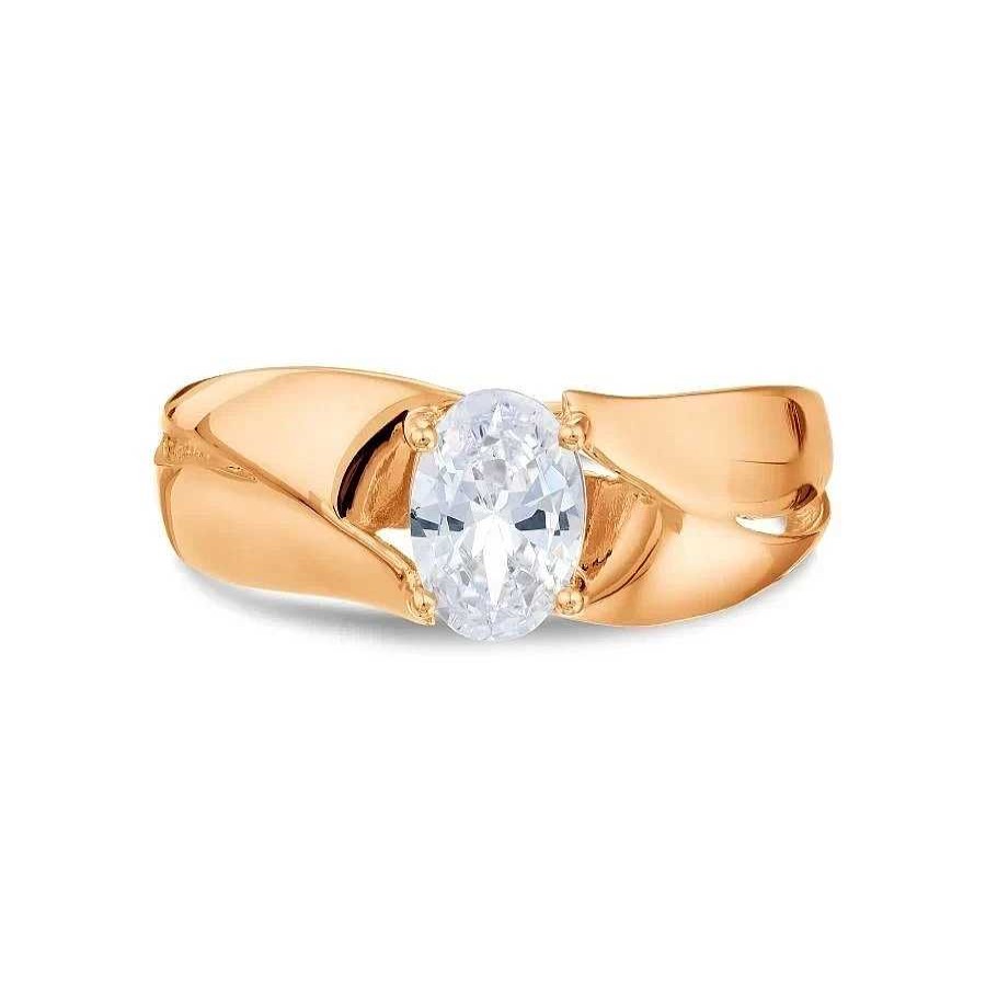 Ringe Zolotoy | Damen Ring 585 Rotgold Zirkonia Stein