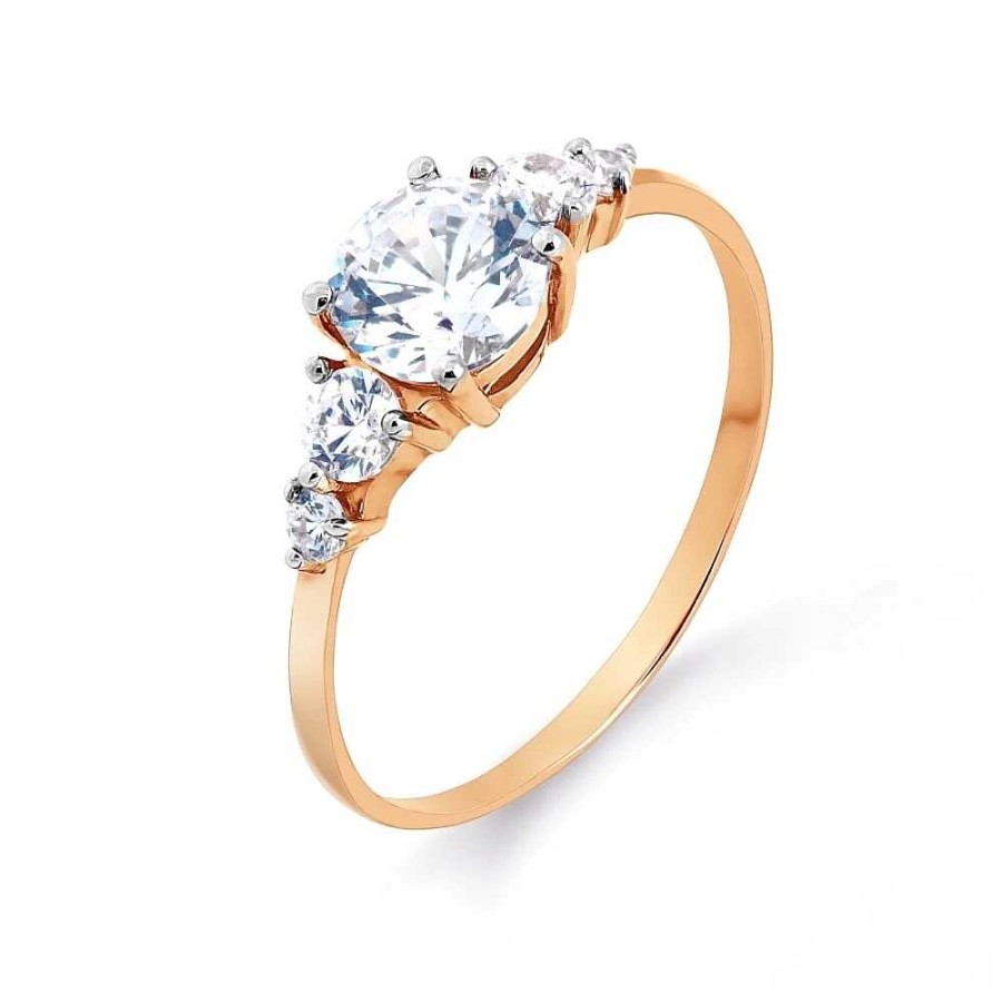 Ringe Zolotoy | Damen Ring 585 Rotgold Zirkonia