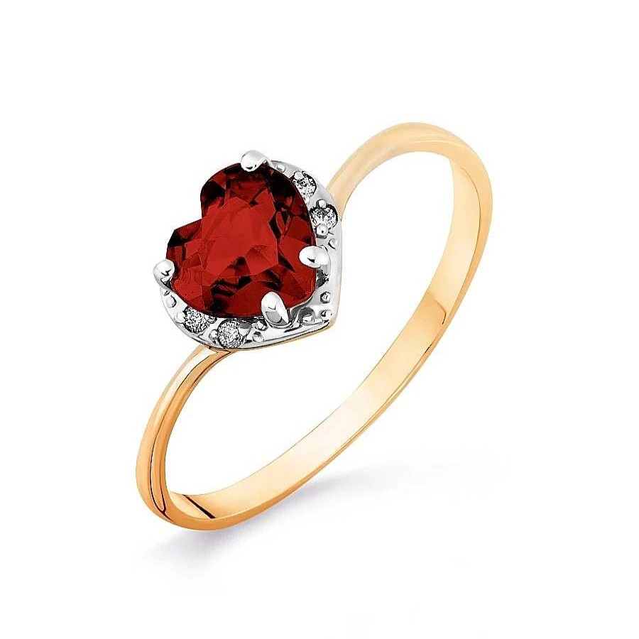 Ringe Zolotoy | Damen Ring 585 Rotgold Granat Zirkonia