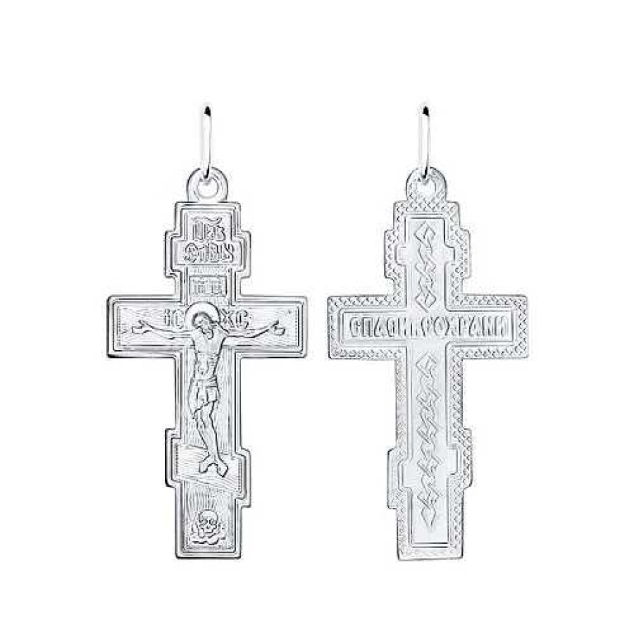 Kreuze Zolotoy | Kreuz Anh Nger Orthodox 925 Silber Gravur