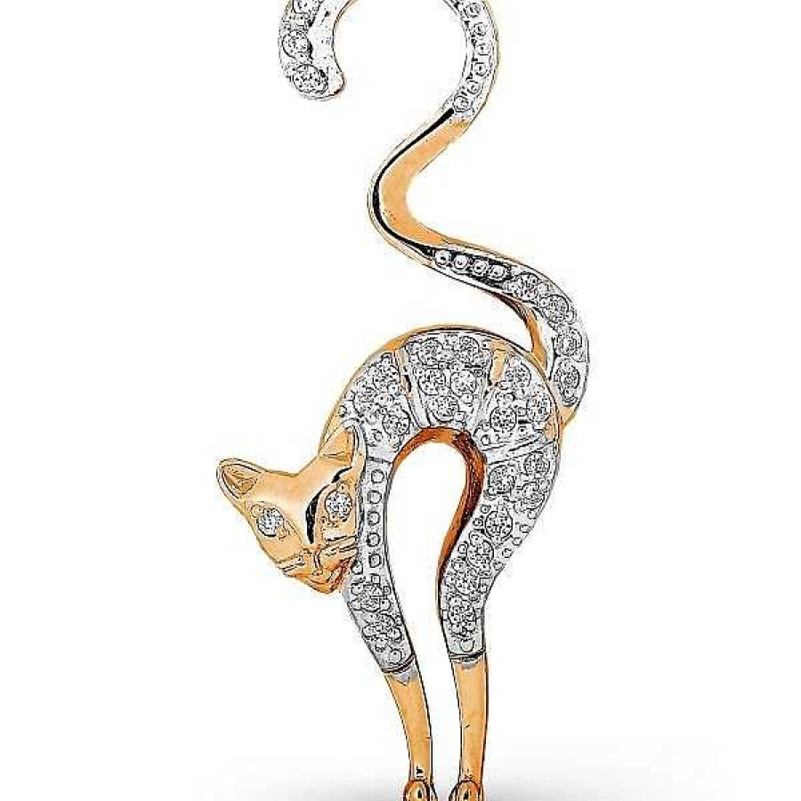 Anh Nger Zolotoy | Anh Nger Katze Gold 375 Mit Zirkonia