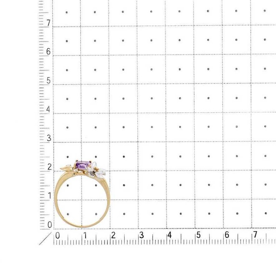 Ringe Zolotoy | Damen Ring 585 Rotgold Amethyst Zirkonia