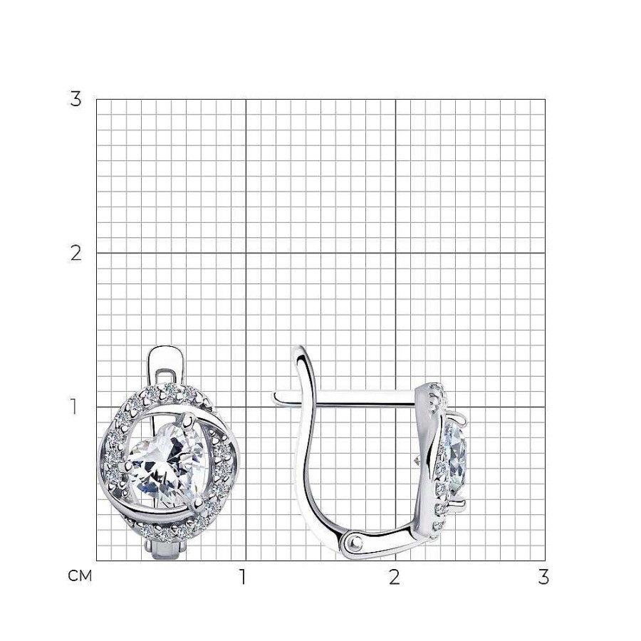 Ohrringe Zolotoy | Damen Ohrringe Herz 925 Silber Zirkonia