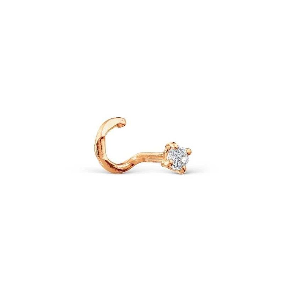 Broschen Zolotoy | Piercing 585 Rotgold Mit Zirkonia