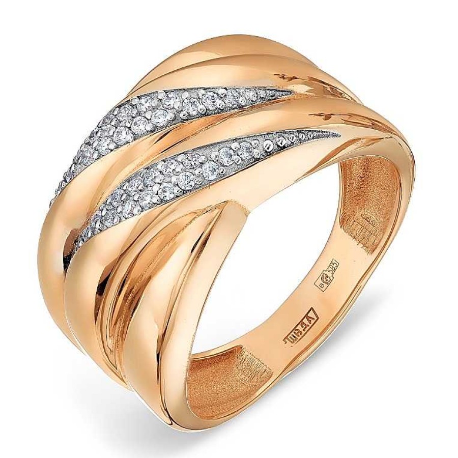 Ringe Zolotoy | Damen Ring 585 Rotgold Mit Zirkonia