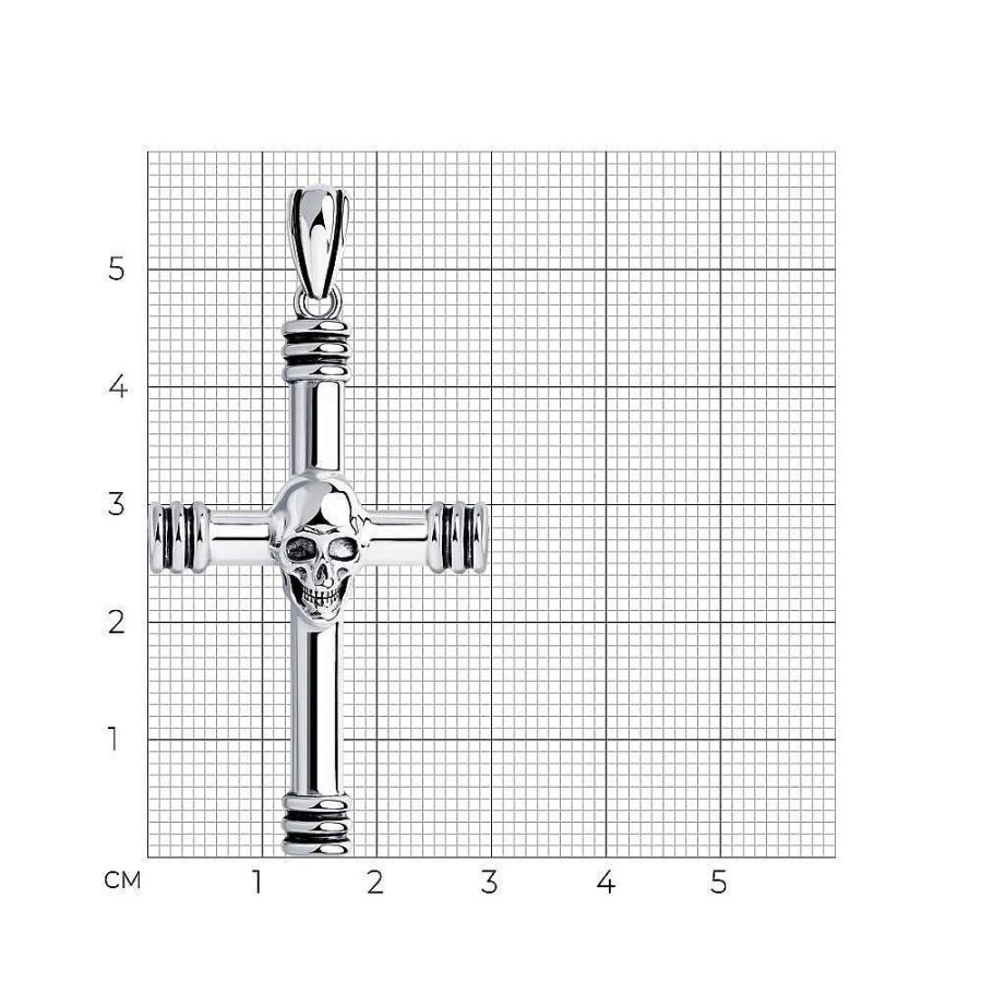 Anh Nger Zolotoy | 925 Silber | Anh Nger "Kreuz Mit Totenkopf" Kettenanh Nger