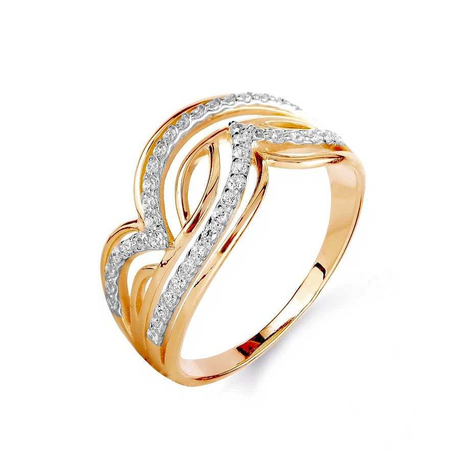 Ringe Zolotoy | Damen Ring Mit 42 Zirkonia 585 Rotgold