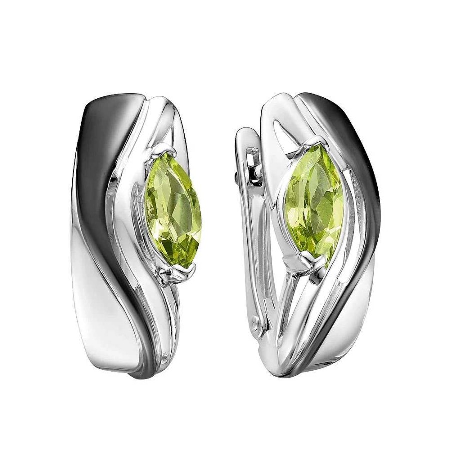 Ohrringe Zolotoy | Paar Ohrh Nger Mit Peridot 925 Silber