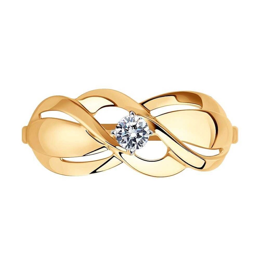 Ringe Zolotoy | Damen Ring 585 Rotgold Zirkonia Fingerring