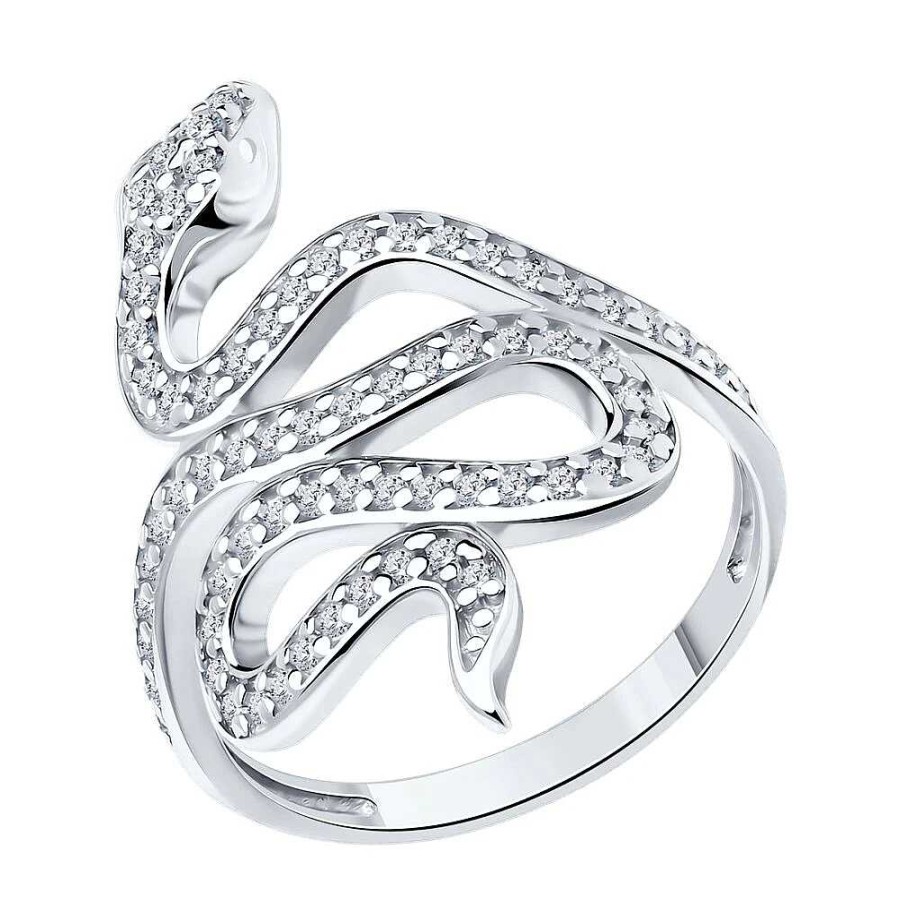 Ringe Zolotoy | Damen Ring "Schlange" 925 Silber Mit Zirkonia