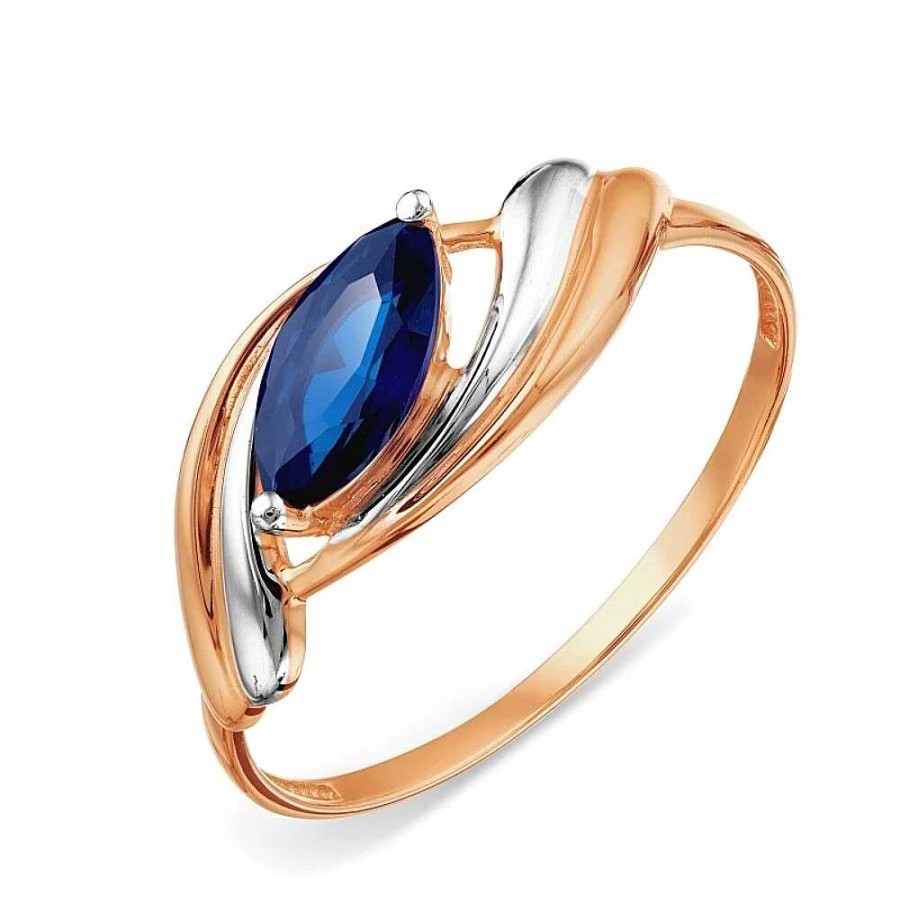 Ringe Zolotoy | Damen Ring 585 Rotgold Saphir Bicolor