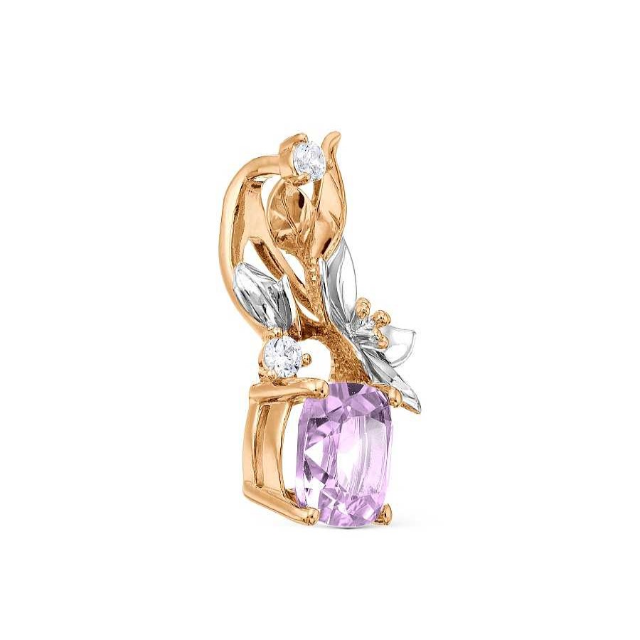 Anh Nger Zolotoy | Kettenanh Nger Mit Amethyst Und Zirkonia - 585 Rotgold