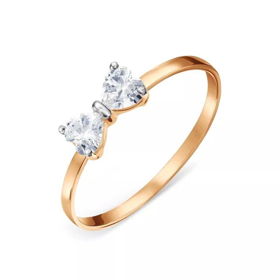 Ringe Zolotoy | Damen Ring "Schleife" Mit Zirkonia 585 Rotgold