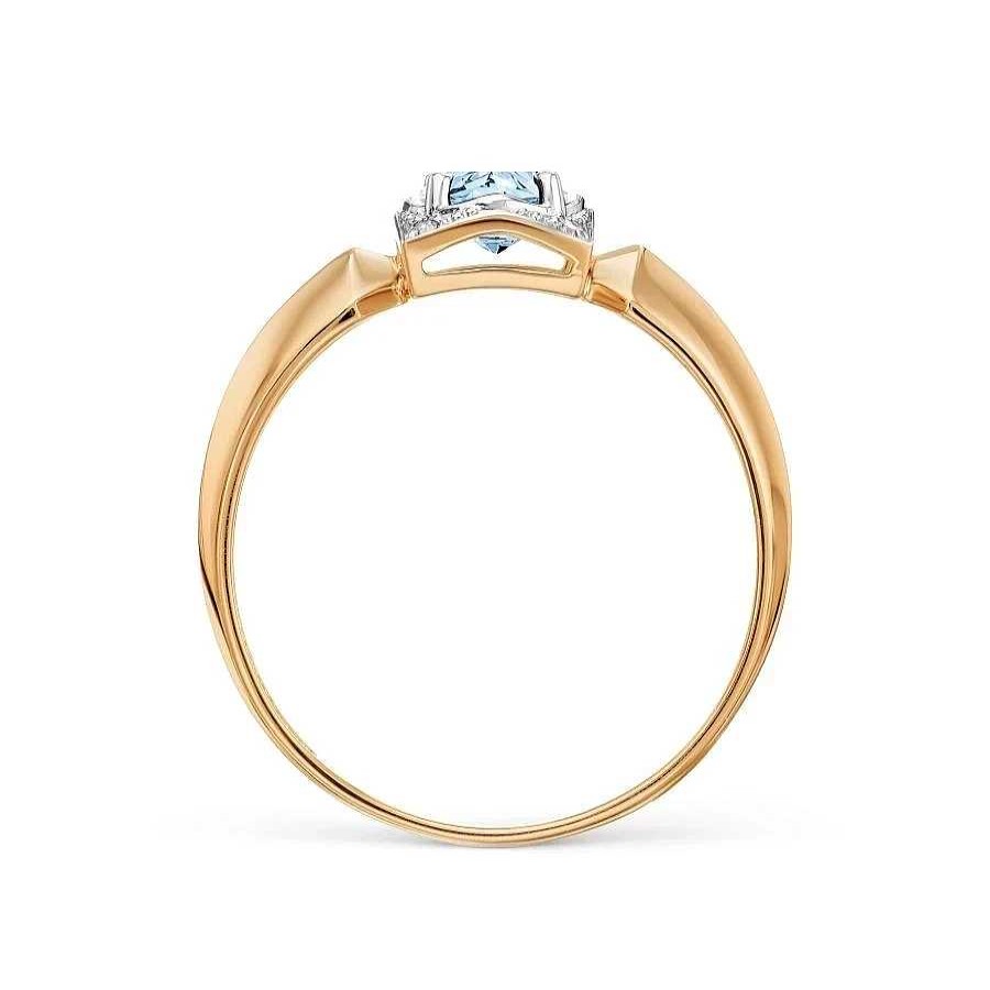 Ringe Zolotoy | Damen Ring Mit Topas Und Zirkonias 585 Rotgold