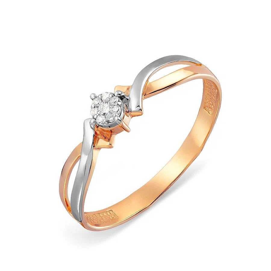 Ringe Zolotoy | Goldring Solit Rring Mit Brillanten 585 Rotgold Bicolor