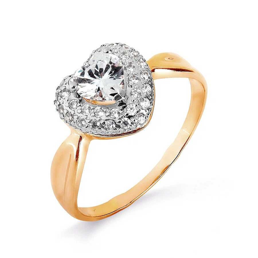 Ringe Zolotoy | Damen Ring "Herz" Mit Zirkonia 585 Rotgold