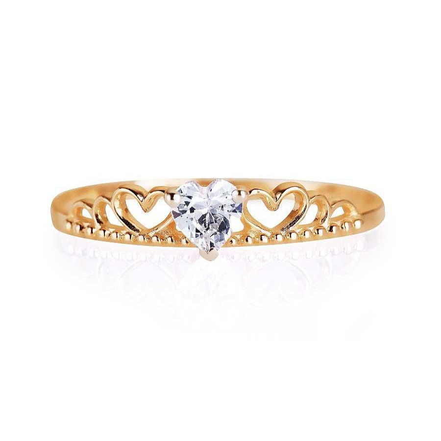 Ringe Zolotoy | Damen Ring "Krone" 585 Rotgold Mit Zirkonia