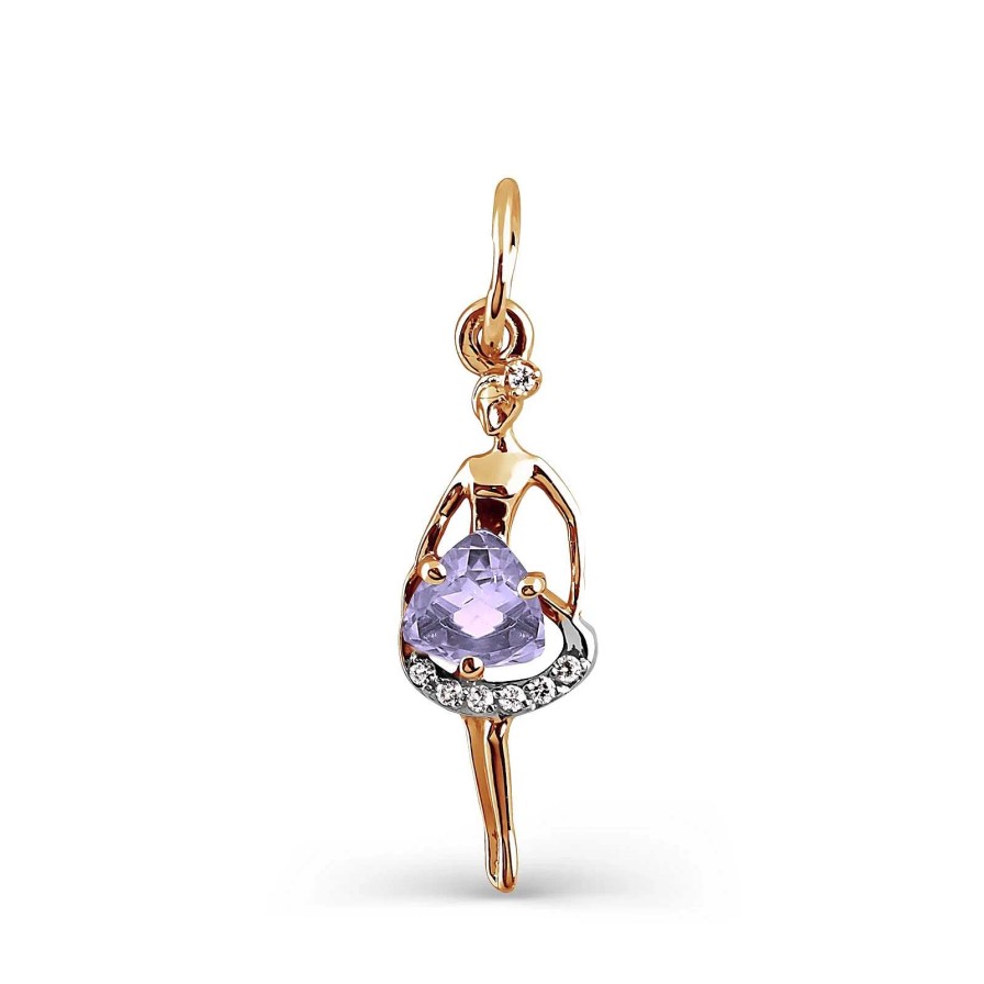 Anh Nger Zolotoy | Ketteanh Nger Mit Amethyst Und Zirkonia Goldanh Nger