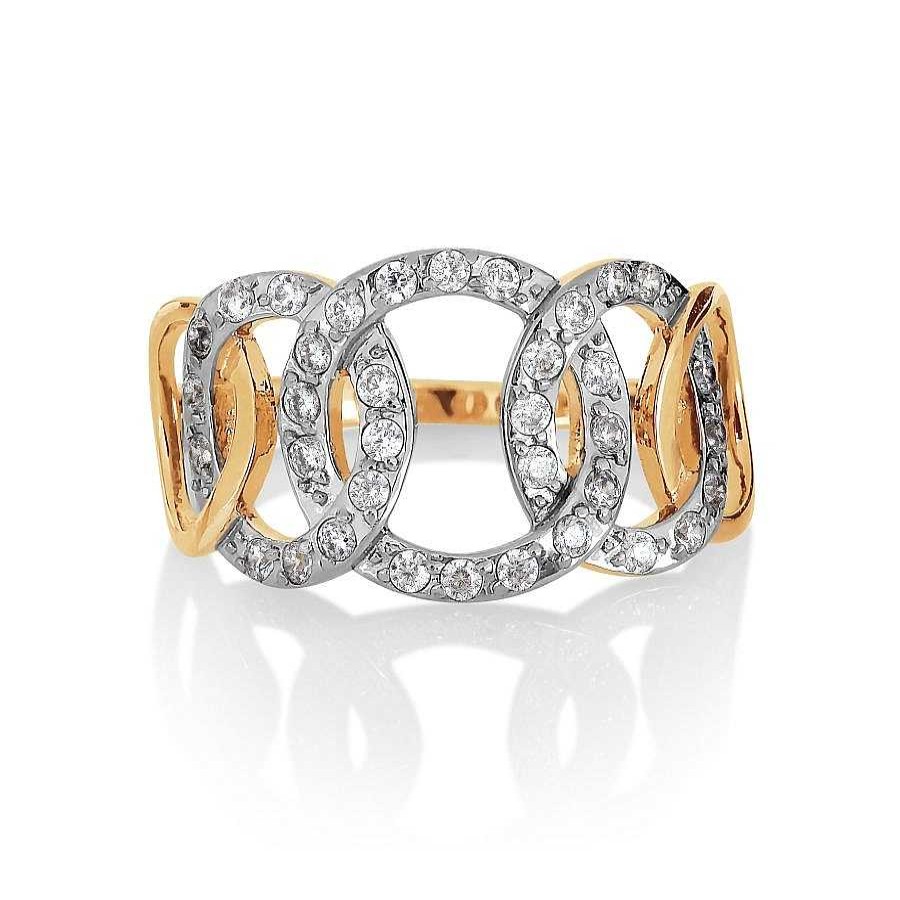 Ringe Zolotoy | Damen Ring Mit 36 Zirkonia 585 Rotgold