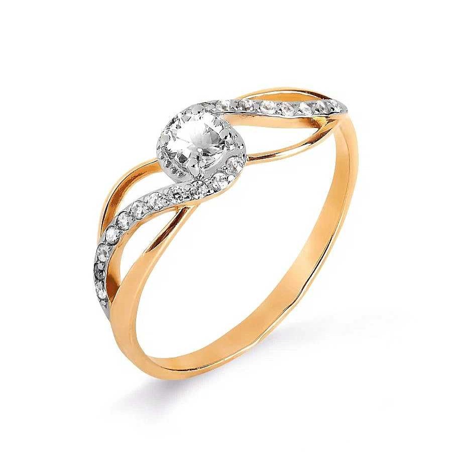 Ringe Zolotoy | Damen Ring Mit Topas Und Zirkonia | 585 Rotgold