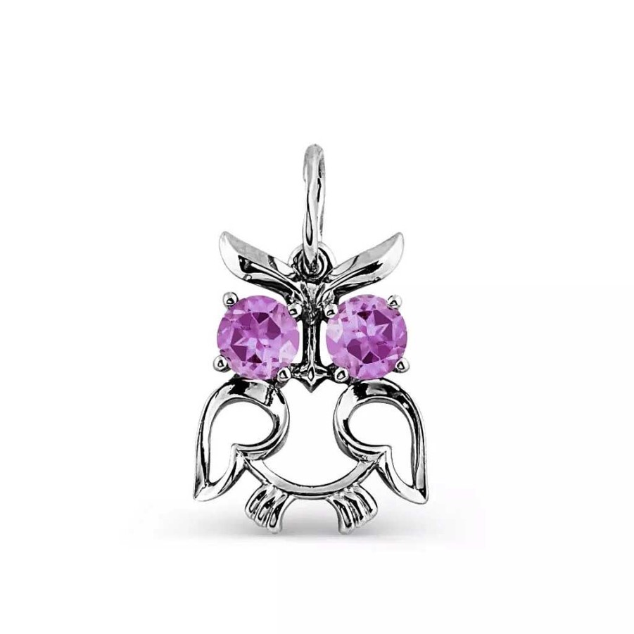 Anh Nger Zolotoy | Anh Nger "Eule" Mit Amethyst 925 Silber