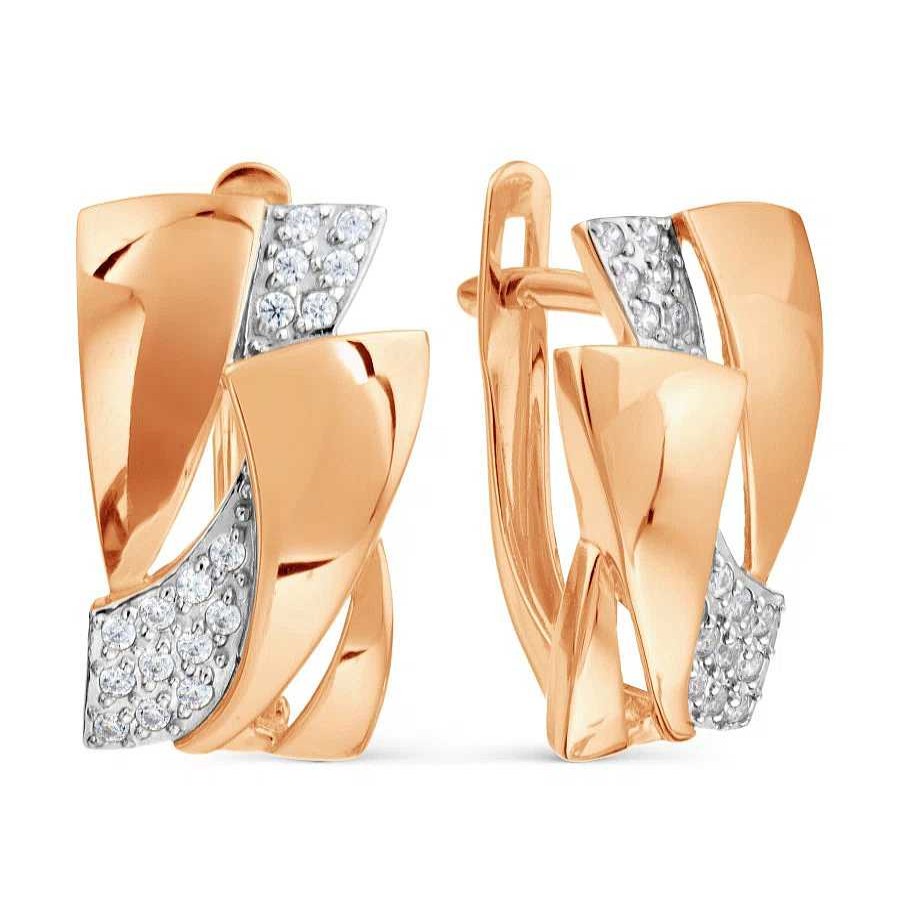 Ohrringe Zolotoy | Damen Ohrringe 585 Rotgold Zirkonia