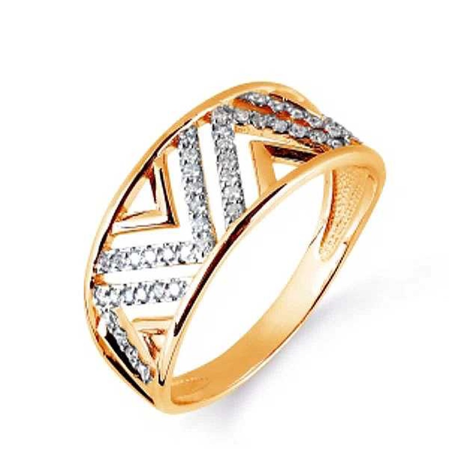 Ringe Zolotoy | Damen Ring 375 Rotgold Zirkonia