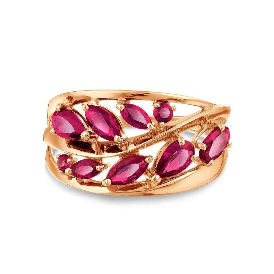 Ringe Zolotoy | Damen Ring 585 Rotgold Rubin