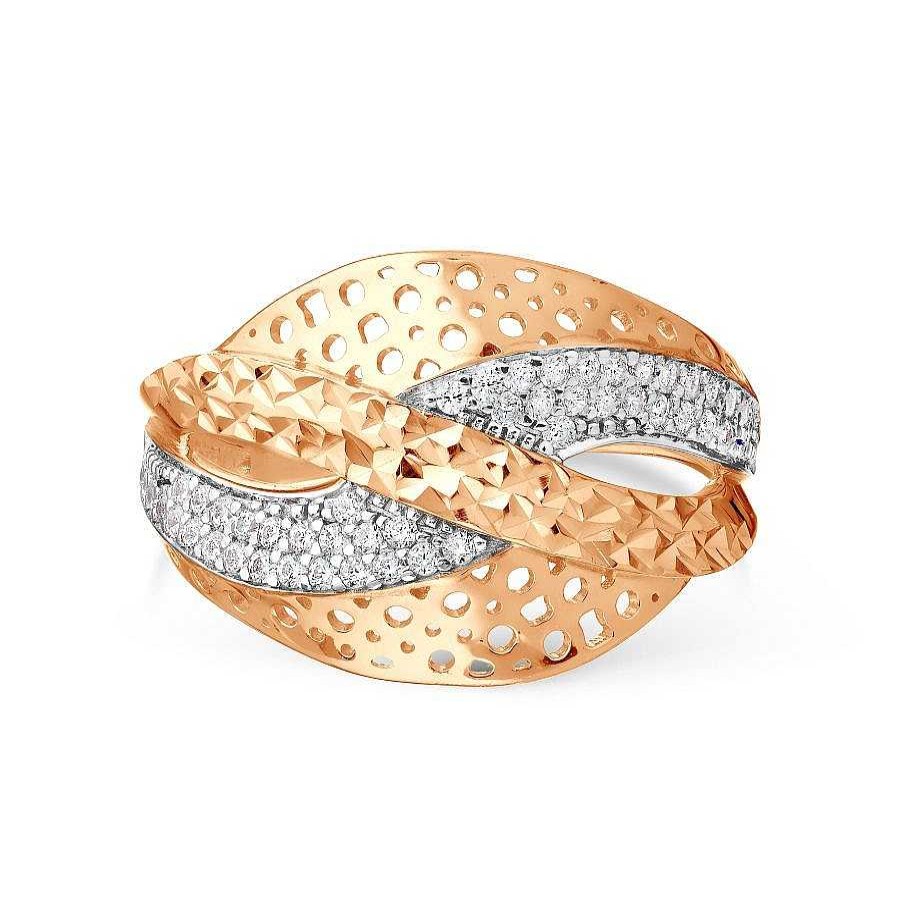 Ringe Zolotoy | Damen Goldring Mit Zirkonia Diamantiert 585 Rotgold