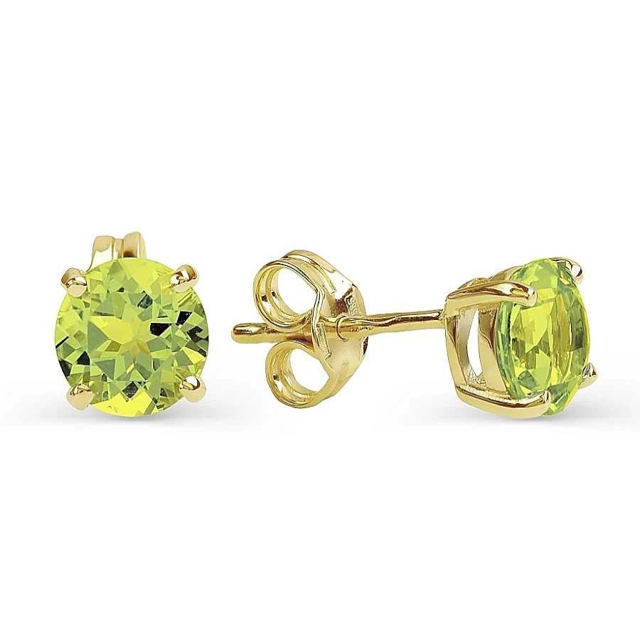 Ohrringe Zolotoy | Paar Ohrstecker 585 Gelbgold Peridot