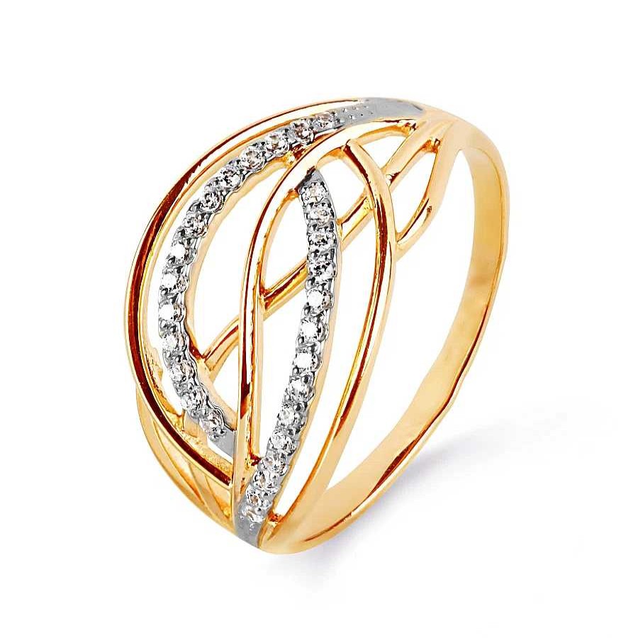 Ringe Zolotoy | Damen Ring Mit 28 Zirkonia 375 Rotgold