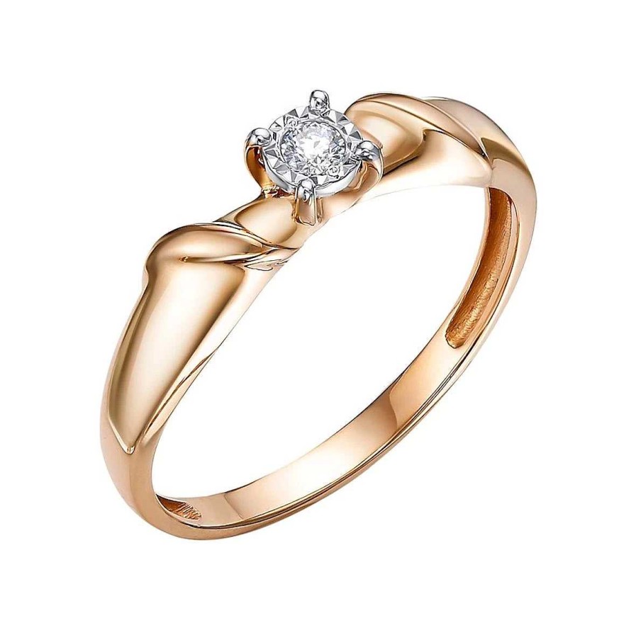 Ringe Zolotoy | Damen Ring 585 Rotgold Mit Brillant Verlobung