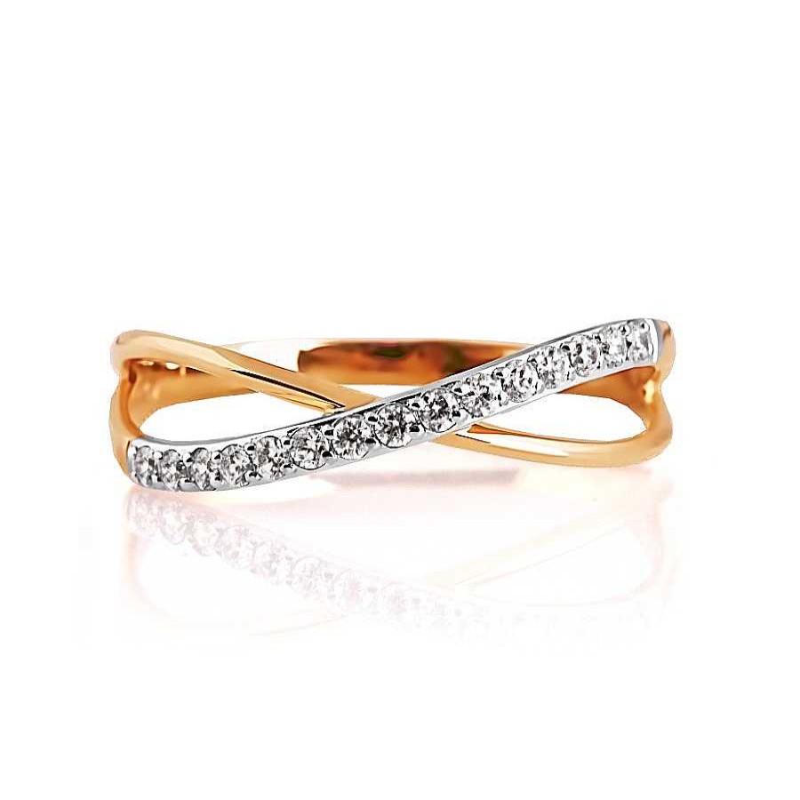 Ringe Zolotoy | Damen Ring 375 Rotgold Zirkonia