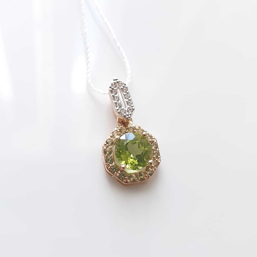 Anh Nger Zolotoy | Anh Nger 585 Rotgold Peridot (Chrysolite) Zirkonia