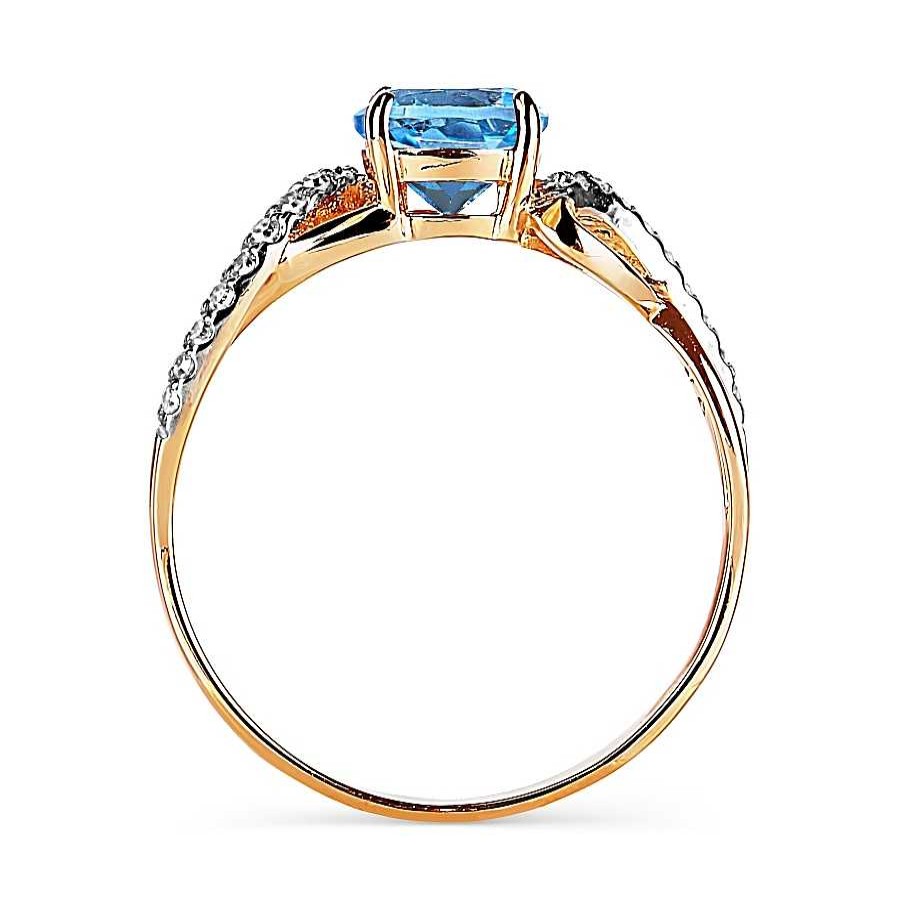 Ringe Zolotoy | Damen Ring 585Er Rotgold Mit Topas Brillant