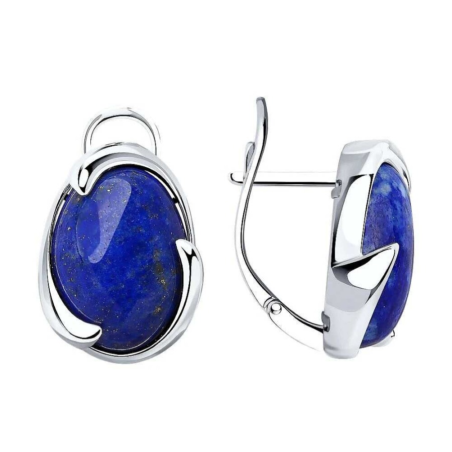 Ohrringe Zolotoy | Damen Ohrringe 925Er Silber Lapis-Stein