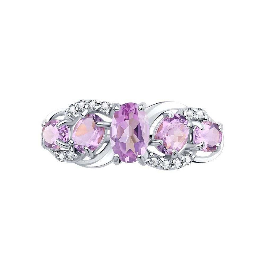 Ringe Zolotoy | Damen Ring 925 Silber Mit Amethyst Und Zirkonia