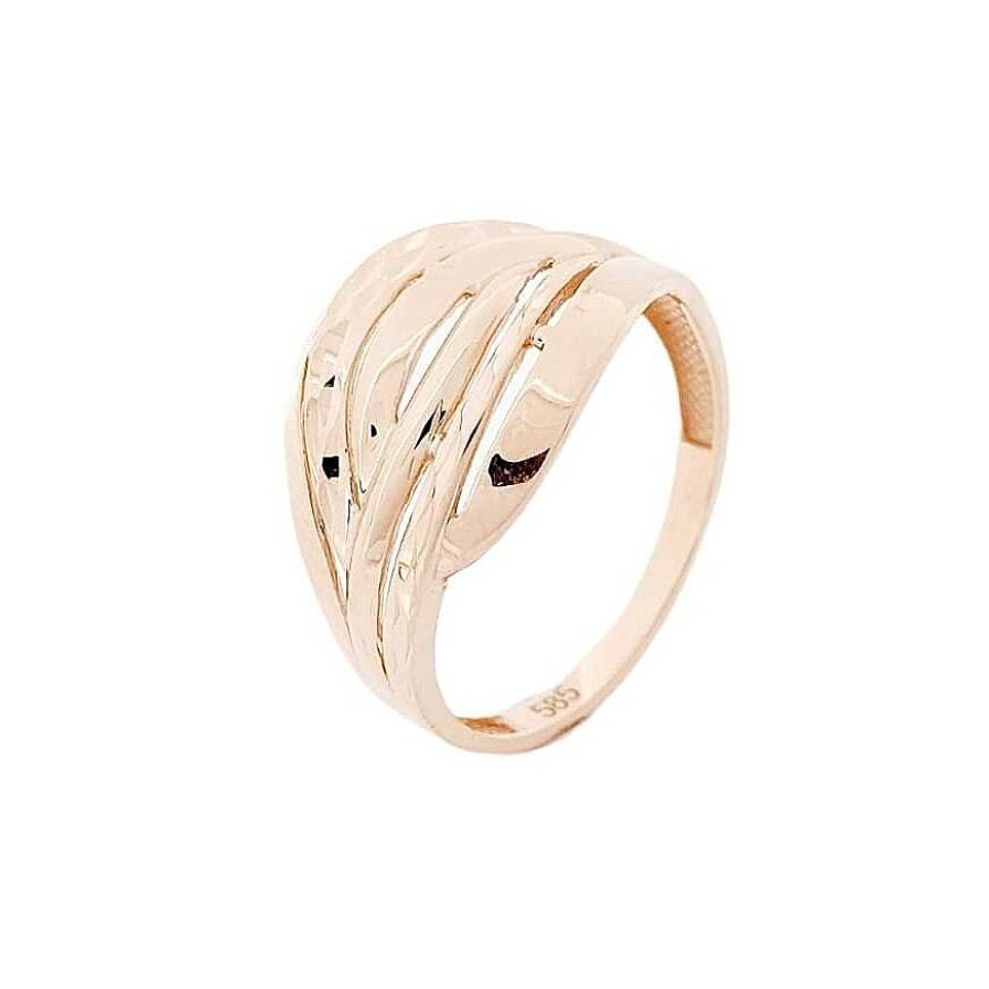 Ringe Zolotoy | Damen Ring 585 Rotgold Diamantiert