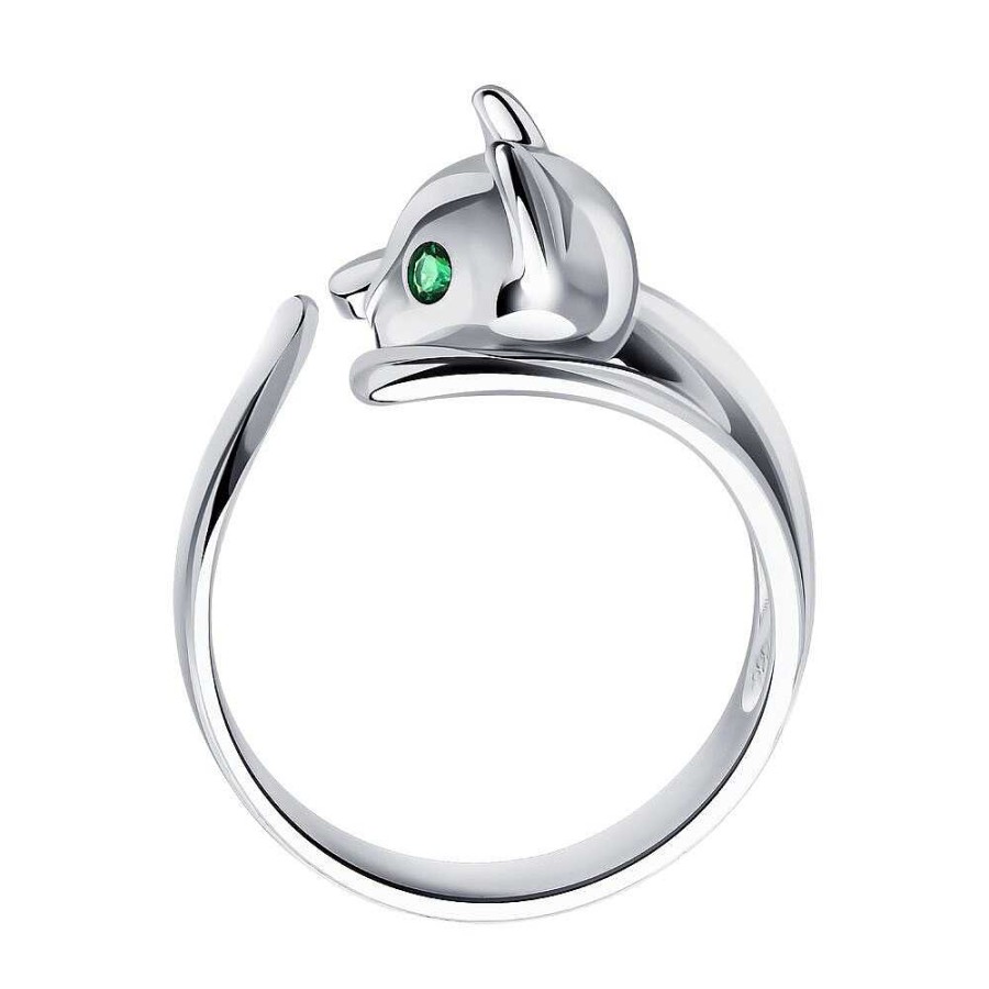 Ringe Zolotoy | Damen Ring Katze Mit Zirkonia 925 Silber