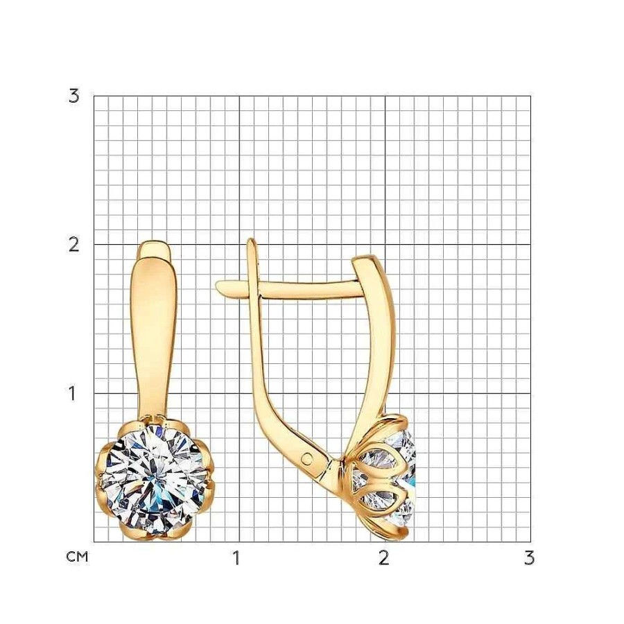 Ohrringe Zolotoy | Damen Kinder Ohrringe 925 Silber Vergoldet Zirkonia