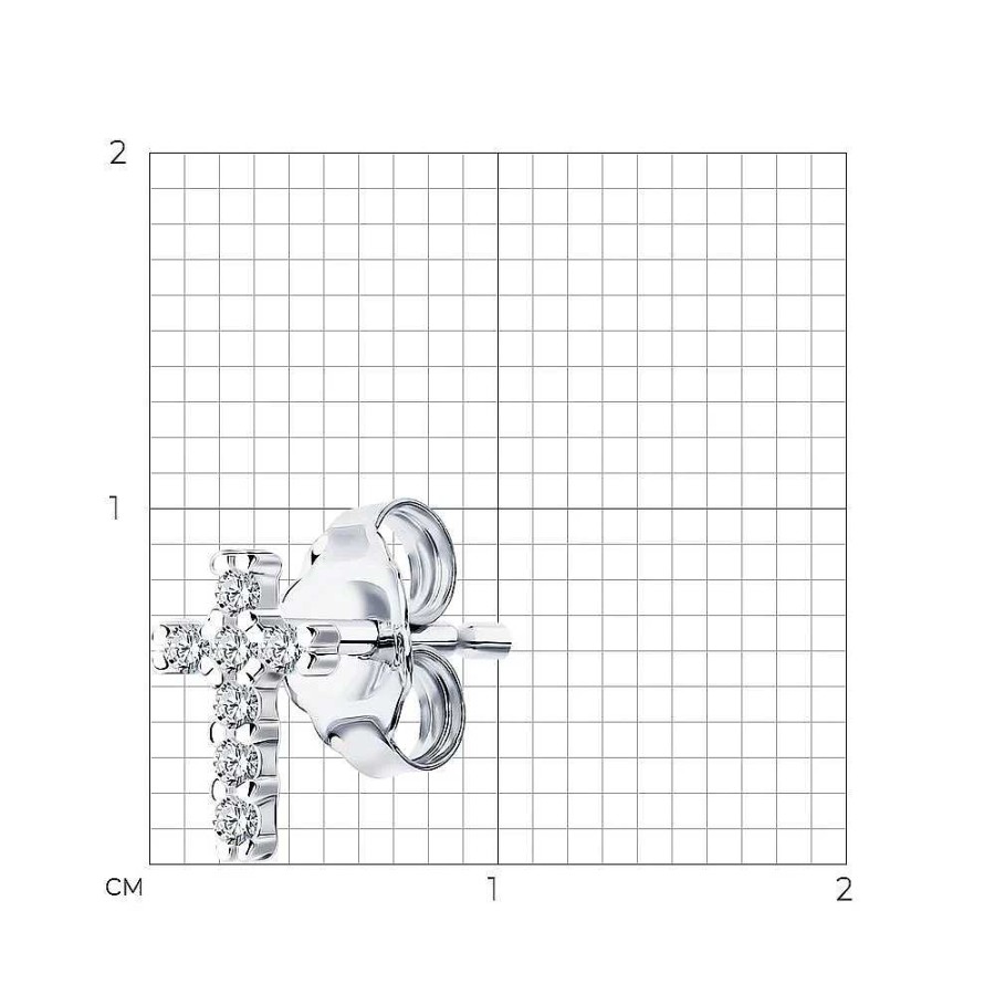 Ohrringe Zolotoy | Single Ohrring 925 Silber Mit Zirkonia Ohrstecker