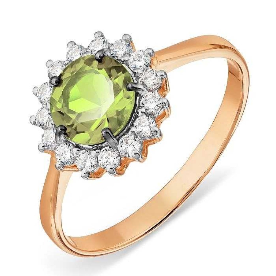 Ringe Zolotoy | Damen Ring Mit Peridot Und Zirkonia Gold 585