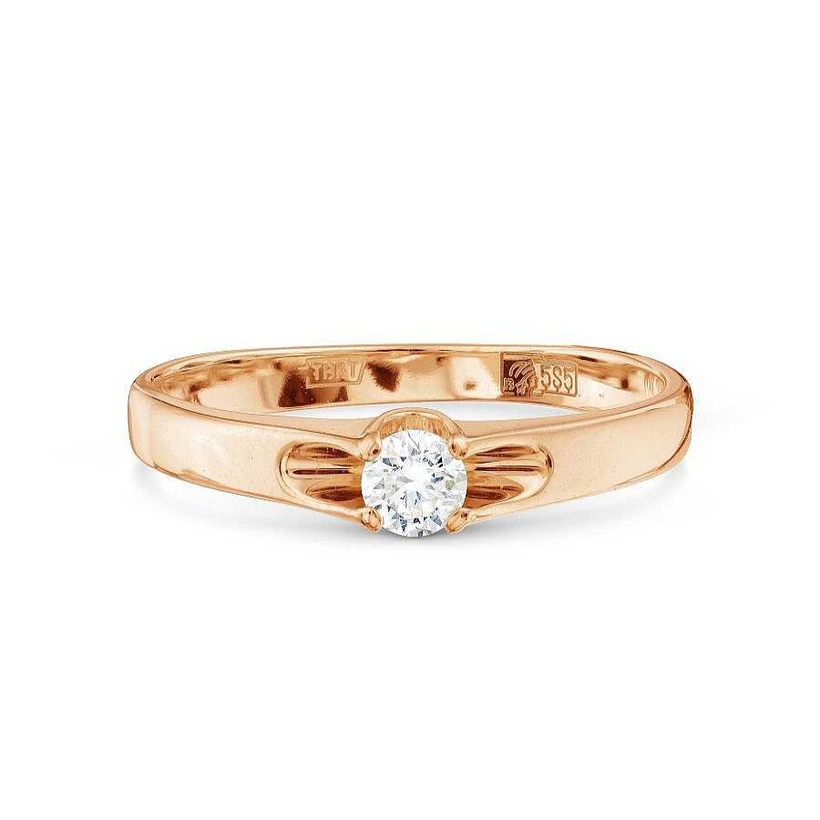 Ringe Zolotoy | Damen Ring Mit Zirkonia | 585 Rotgold