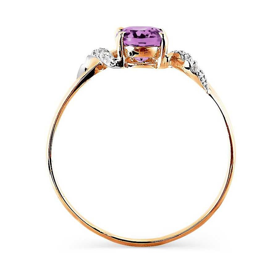 Ringe Zolotoy | Damen Ring 585 Rotgold Amethyst Und Zirkonia