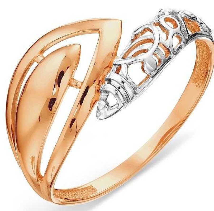 Ringe Zolotoy | Damen Ring 585 Rotgold Bicolor