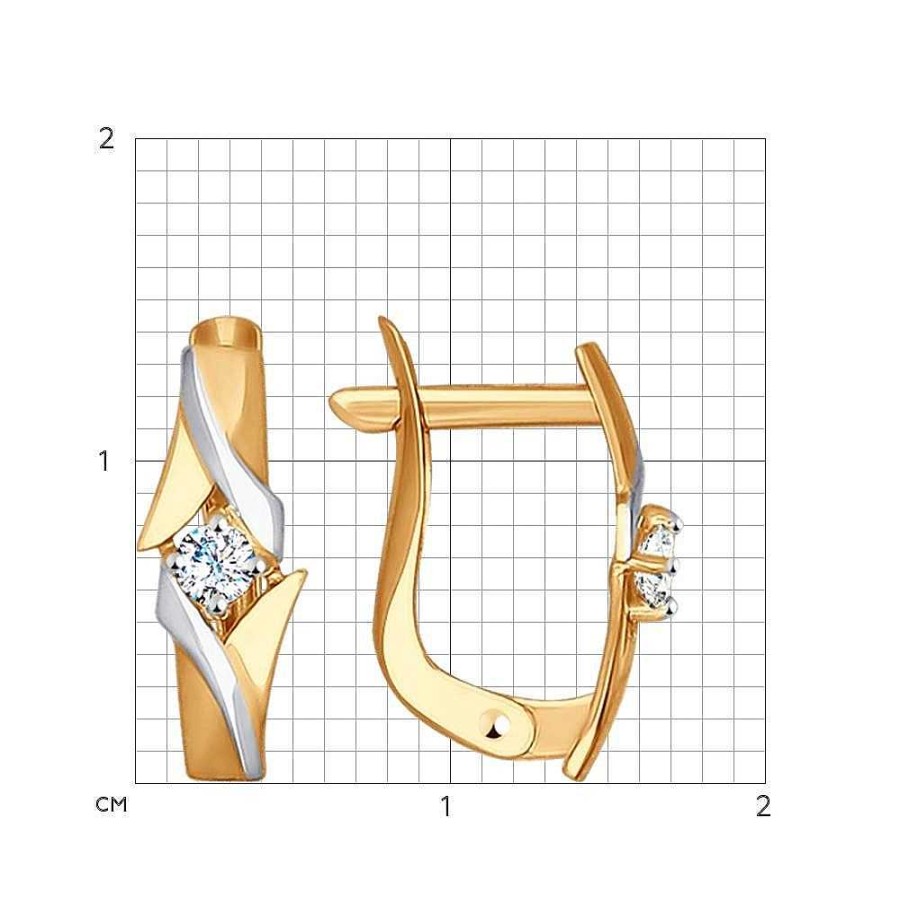 Ohrringe Zolotoy | Ohrh Nger Mit Zirkonia 585 Rotgold Bicolor