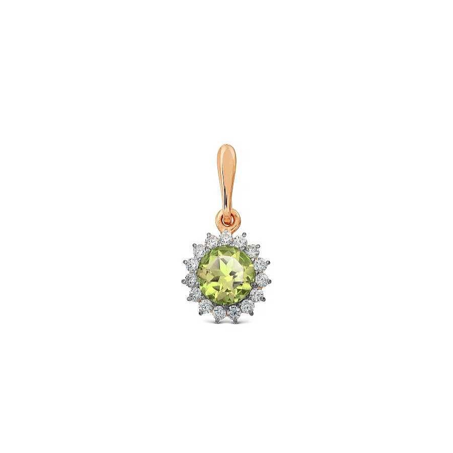 Anh Nger Zolotoy | Anh Nger Mit Peridot Und Zirkonia 585 Rotgold