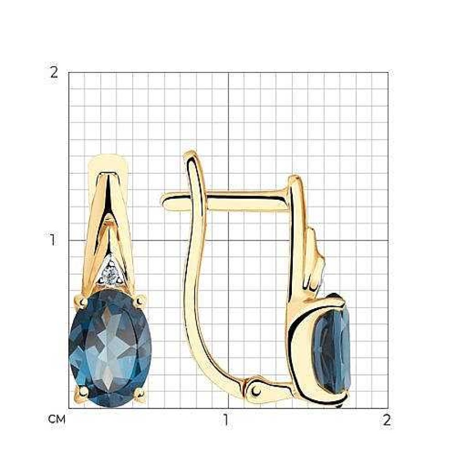 Ohrringe Zolotoy | Ohrringe Mit London Topas Und Zirkonia 375 Rotgold