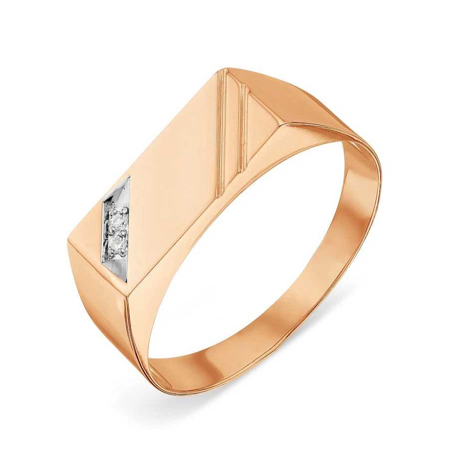 Ringe Zolotoy | Herren Ring 585 Rotgold Zirkonia